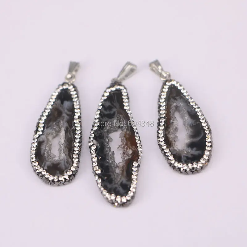 5 шт. белый кристалл проложили ломтик бусины натуральный жеод кварц драгоценный