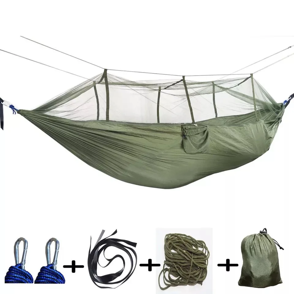 

260X140CM Hammock Ultralight 2 Person Hammock Hunting Mosquito Net Outdoor Sleeping Bed Swing furniture