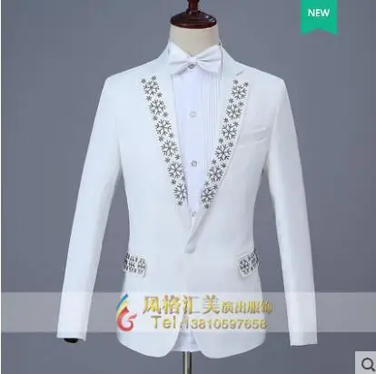 

Chorus fashion groom wedding suits for men blazer boys prom mariage suits mens snowflake pattern latest coat pant designs white