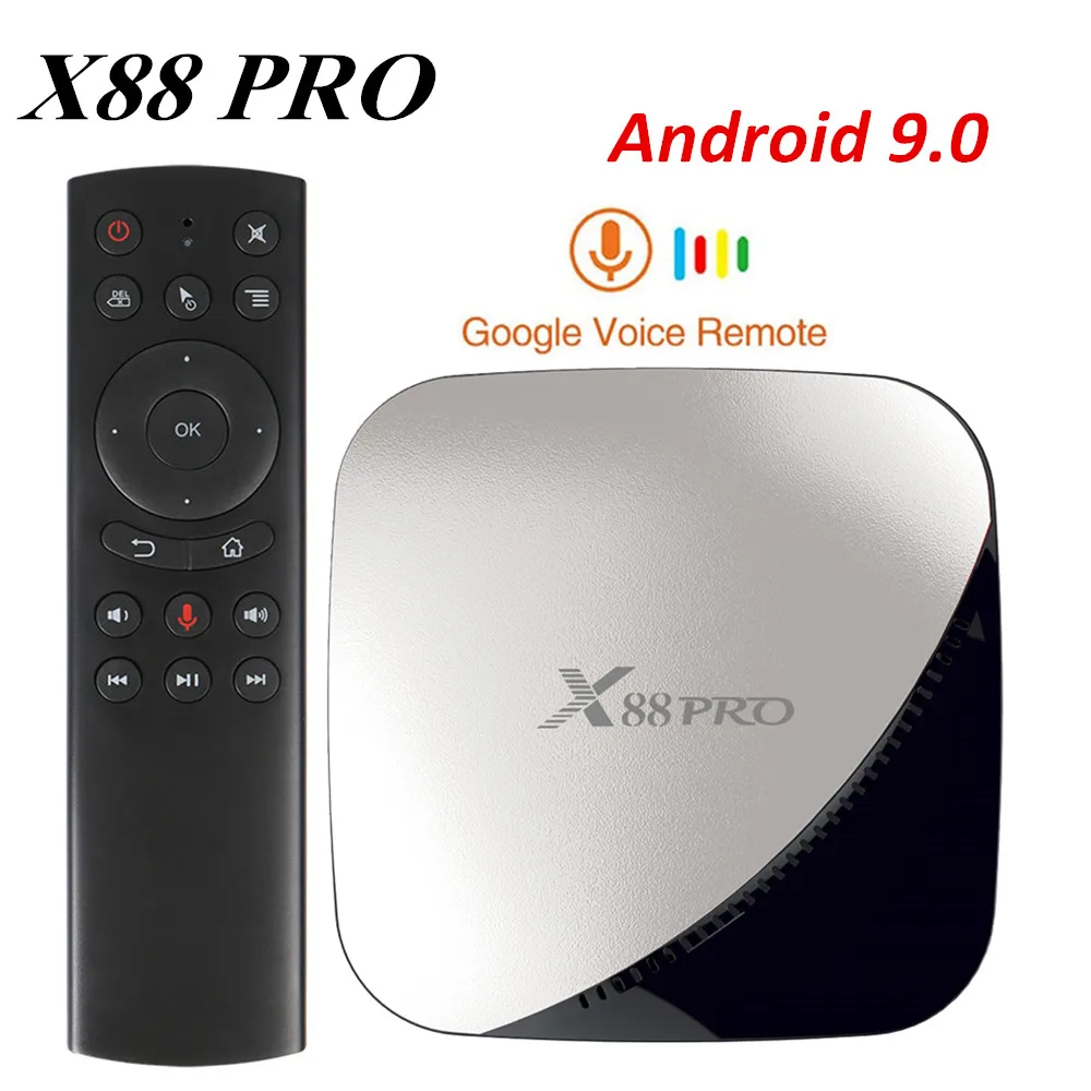 X88 PRO Android 9 0 ТВ приставка 4 Гб ОЗУ 32 64 ПЗУ Google Voice Rockchip RK3318 четырехъядерный 2 & 5G Wifi