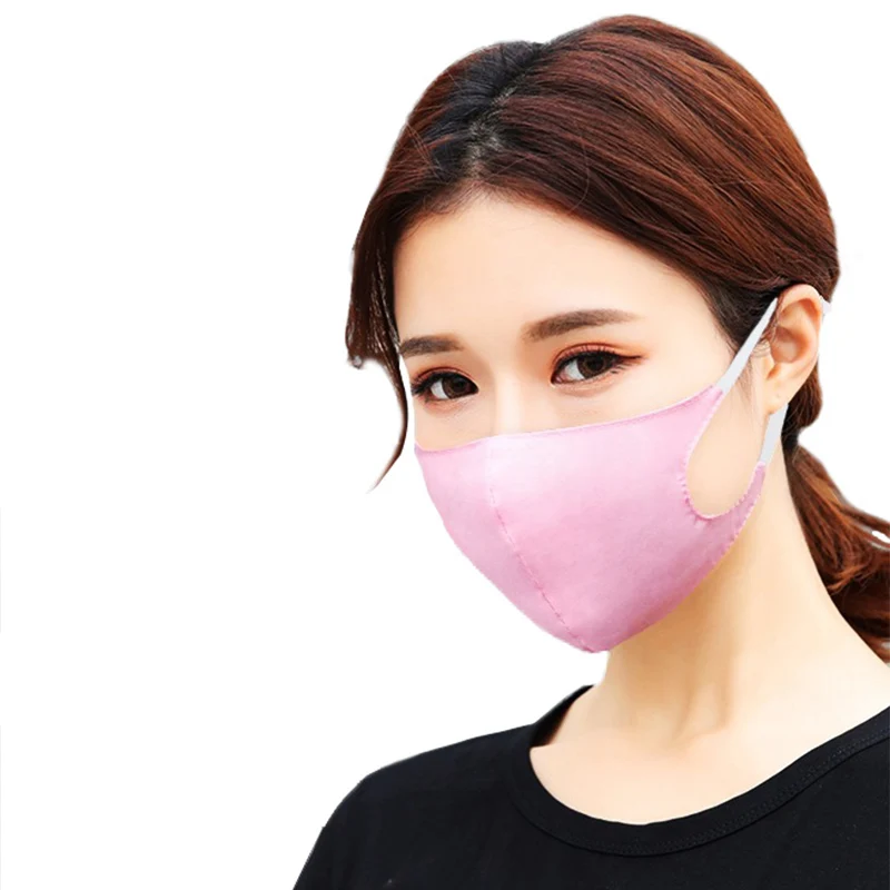 Women Pink 1 шт 3D Мужская черная маска для рта Пылезащитная моющаяся многоразовая дышащая анти-Туманная Пылезащитная маска для аллергии/путешествий/велоспорта - Цвет: Women Pink