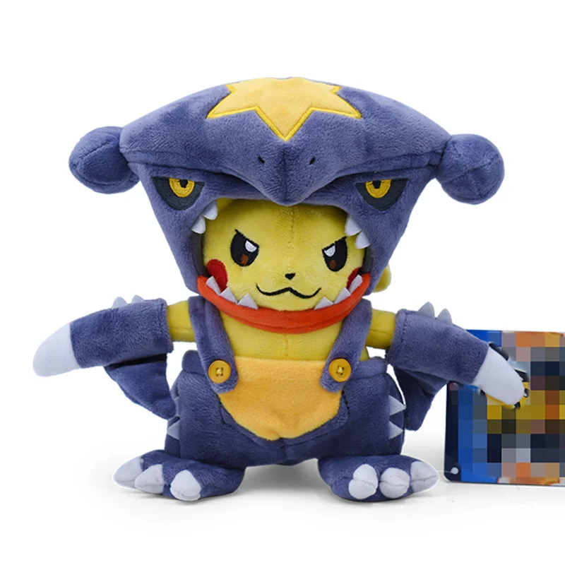 Garchomp Pikachu 7 видов стилей Аниме Пикачу Косплей Hydreigon Tyranitar Charizard Snorlax Peluche Плюшевые игрушки Рождественский подарок для детей - Цвет: Garchomp Pikachu