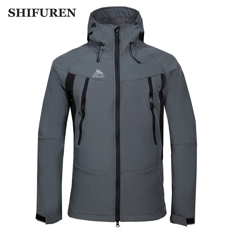 Мужские походные куртки SHIFUREN мягкая куртка Флисовая теплая зимняя спортивная