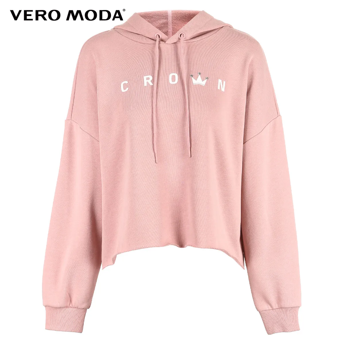 Женская толстовка с надписью и стразами Vero Moda ребристые манжеты свободная