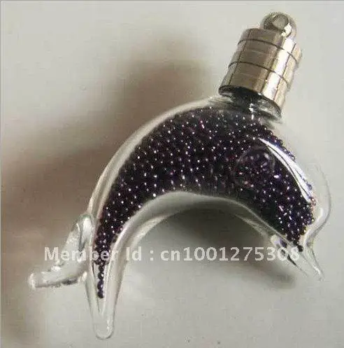 

Dolphin Shape rice art glass Vial Pendant locket pendant