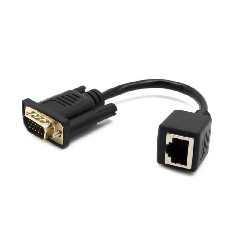 Ouhaobin 15 см расширитель порта VGA Мужской к локальной сети Cat5 Cat5e RJ45 Ethernet переходник с