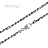 vintage 925 sterling silver rope chain necklace for men boys4mm 50 75cmfree shipping