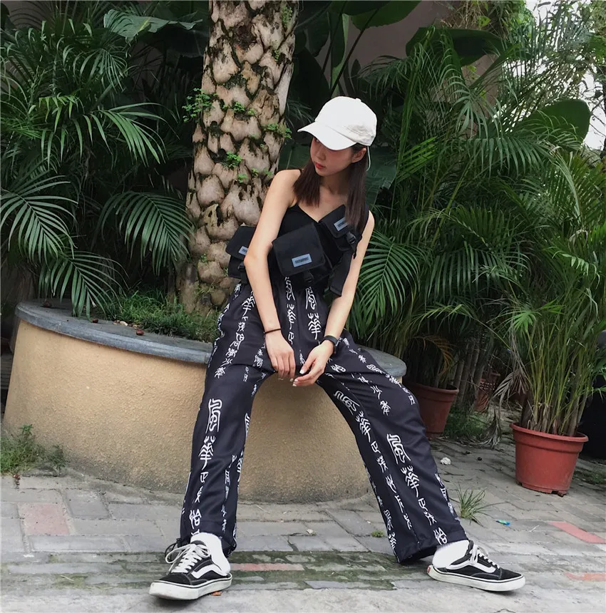 Pantalon femme Повседневные осенние японские Harajuku стиль bf винтажные свободные широкие брюки с высокой талией брюки pantalones mujer