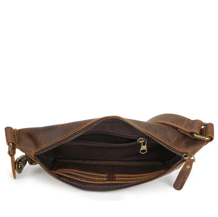 2018 Fashion genuine leather men's multifunction travel bags chest pack men simple waist pack quality man waist bag 25% off