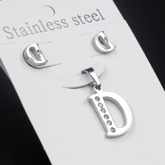 Роскошные модные ювелирные наборы из нержавеющей стали с буквой D позолоченный