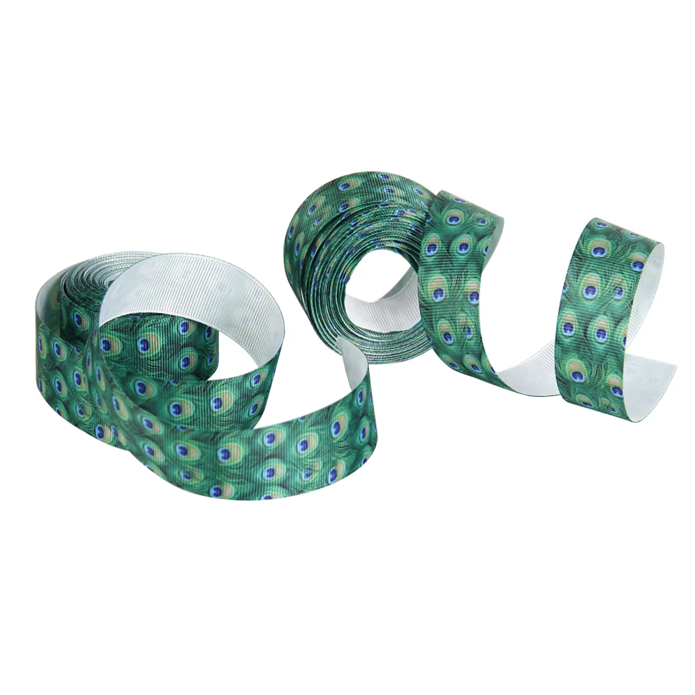 Дэвид Энджи 7/" 3/8'' 5/8 ''1'' 1,5 3 ''Павлин печатным рисунком Grosgrain ленты 5Y, сделай Сам праздник свадебные украшения, 5Yc2542