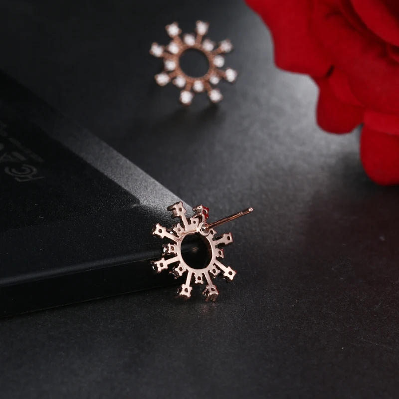 Женские круглые серьги пусеты EMMAYA модные с фианитами ААА|round stud earrings|fashion earringsstud