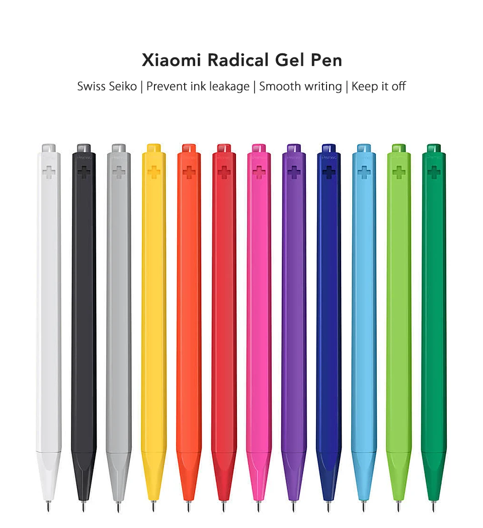 Xiaom 12 шт. Xiaomi радикальная гелевая Шариковая ручка Шариковая точка для школы Официальный знак подписка Прокат рулонов черные чернила для ручки