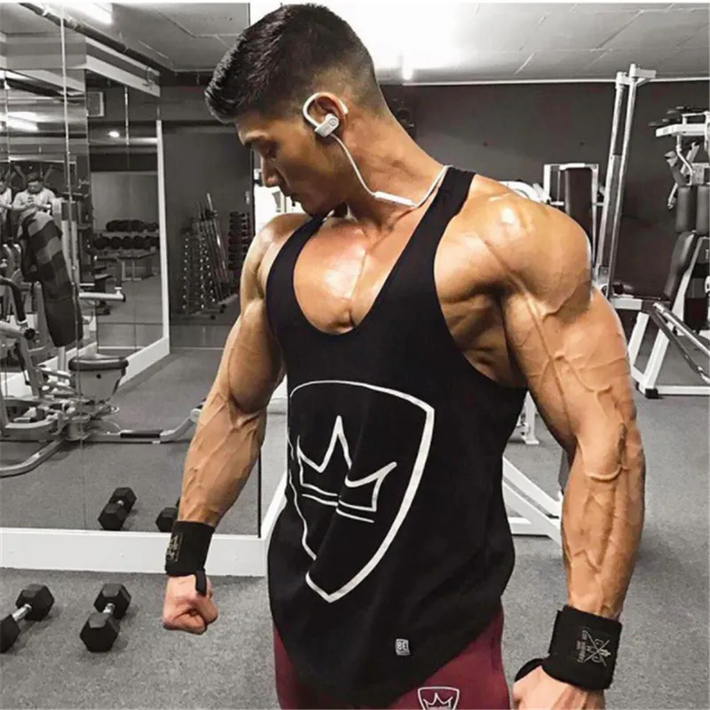 

2019 new Tank Tops Men cotton gyms Sleeveless Shirts Summer Clothing Bodybuilding Undershirt Casual Fitness mens Tank tops Tees