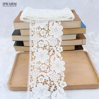 african lace fabric ribbon wedding decoration trim diy 2yard new water soluble hollow milk curtain lace white lace mesh embroide