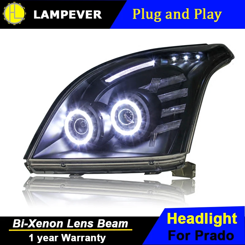 Lampever Стайлинг для фары Toyota Prado 2004 2009 LC150 светодиодный задний фонарь DRL Bi Xenon