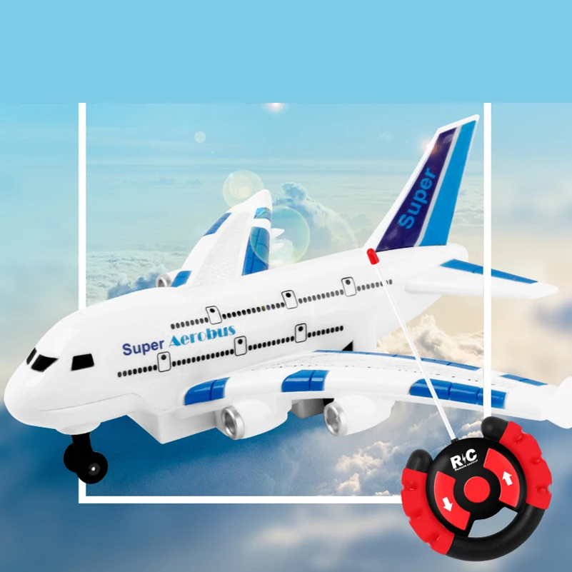 Радиоуправляемая модель Airbus 2 канала пластик электрическая вспышка звук игрушки