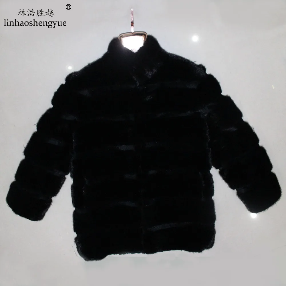

Linhaoshengyue 2017 NEW Real Fur Mink Fur Women Fashion Coat Winter Warm 8:2