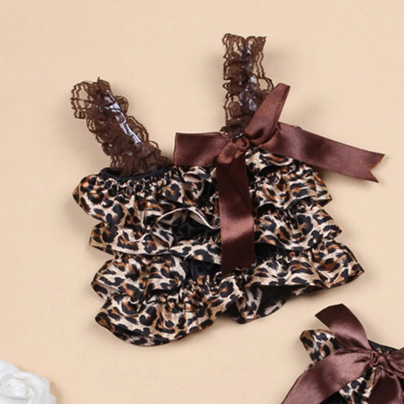 Комплект одежды из 2 предметов с леопардовым принтом без рукавов и бантом для