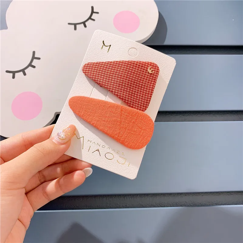 2 шт./партия милая простая скатерть зажим для волос девочек Корейская принцесса