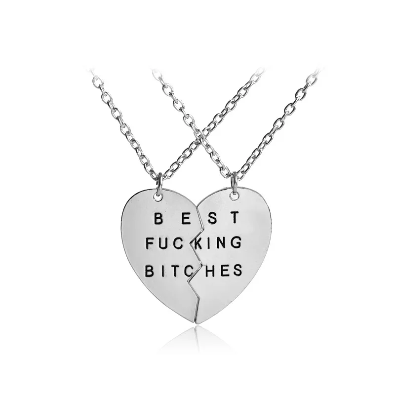 10 компл./лот Бос ожерелье два шить любовь кулон лучший суки girlfriendsnecklace | Украшения