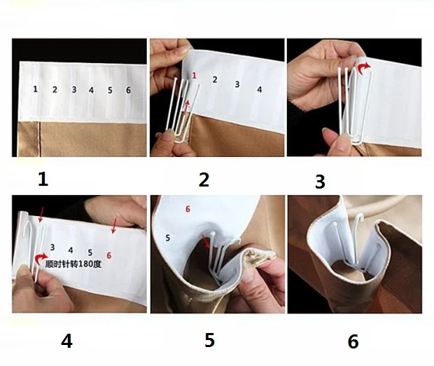 

30Pcs Anti-rust Stainless Steel Curtain Tape Hook Four Fork Hook Curtain Accessories Curtain Cloth Ring Clamp Tracks