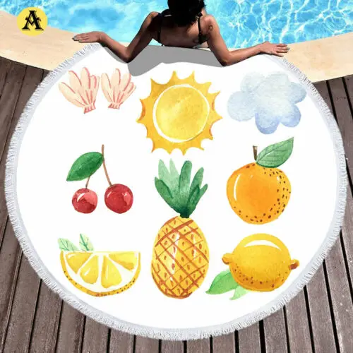 Round Large Shower Towel Tapestry Blanket Table Yoga Beach Mat Diameter 145cm | Дом и сад