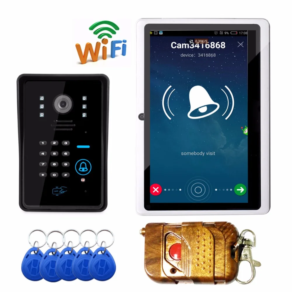 Смартфон с дистанционным управлением разблокировка wifi дверной звонок rfid картой