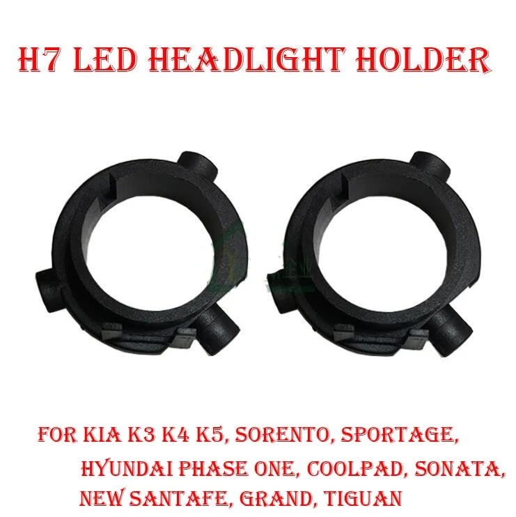 

2PCS H7 LED Headlight Conversion Kit Bulb Holder Adapter Base Retainer Socket For KIA K3 K4 K5 Sorento Sportage Hyundai Sonata