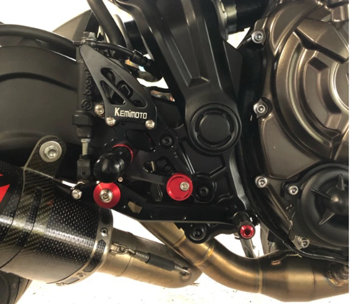 KEMiMOTO Adjustable Rear Set CNC Rearsets Footrest For YAMAHA MT 07 FZ07 MT07 For YAMAHA MT-07 FZ-07 FZ 07