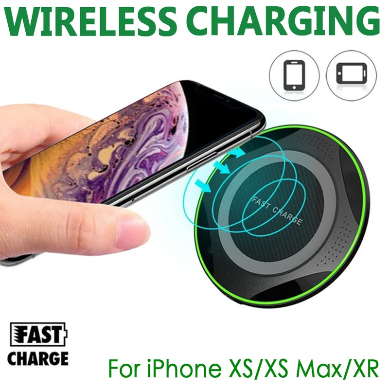 10W Qi Wireless Charger for iPhone X Xs MAX XR 8 plus Fast Charging Samsung S8 S9 Note 9 xiaomi USB Phone Pad | Мобильные телефоны