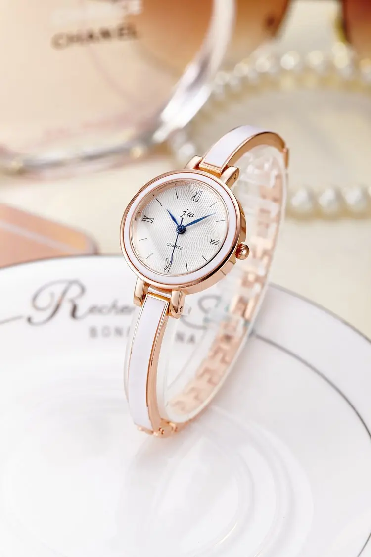 rose gold JW Роскошные брендовые серебряные часы для женщин золотой браслет кварцевые часы женские из нержавеющей стали модные повседневные платья наручные часы - Цвет: rose gold