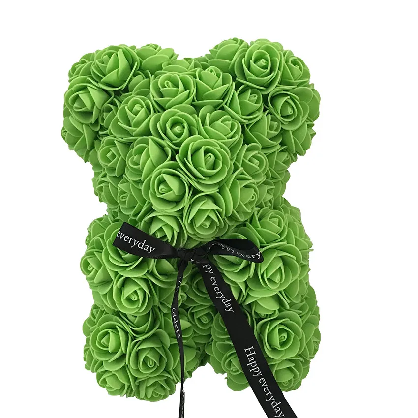 25cm No Box Горячая Распродажа 25 см мыло из пены медведь из роз Teddi медведь Роза цветок искусственный Год Подарки для женщин подарок на день Святого Валентина Рождество - Цвет: 25cm No Box