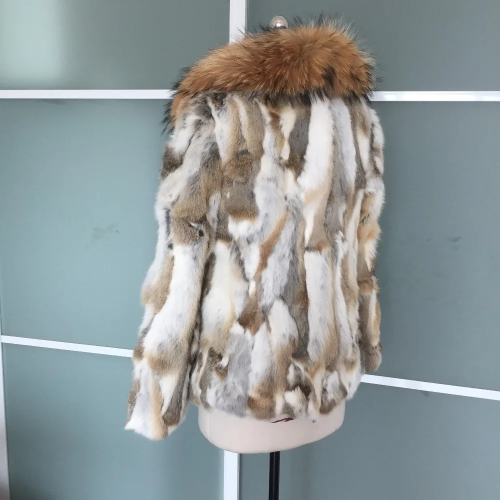 Шуба из 100% натурального кроличьего меха KSR63 2019|real rabbit fur coat|rabbit coatreal |