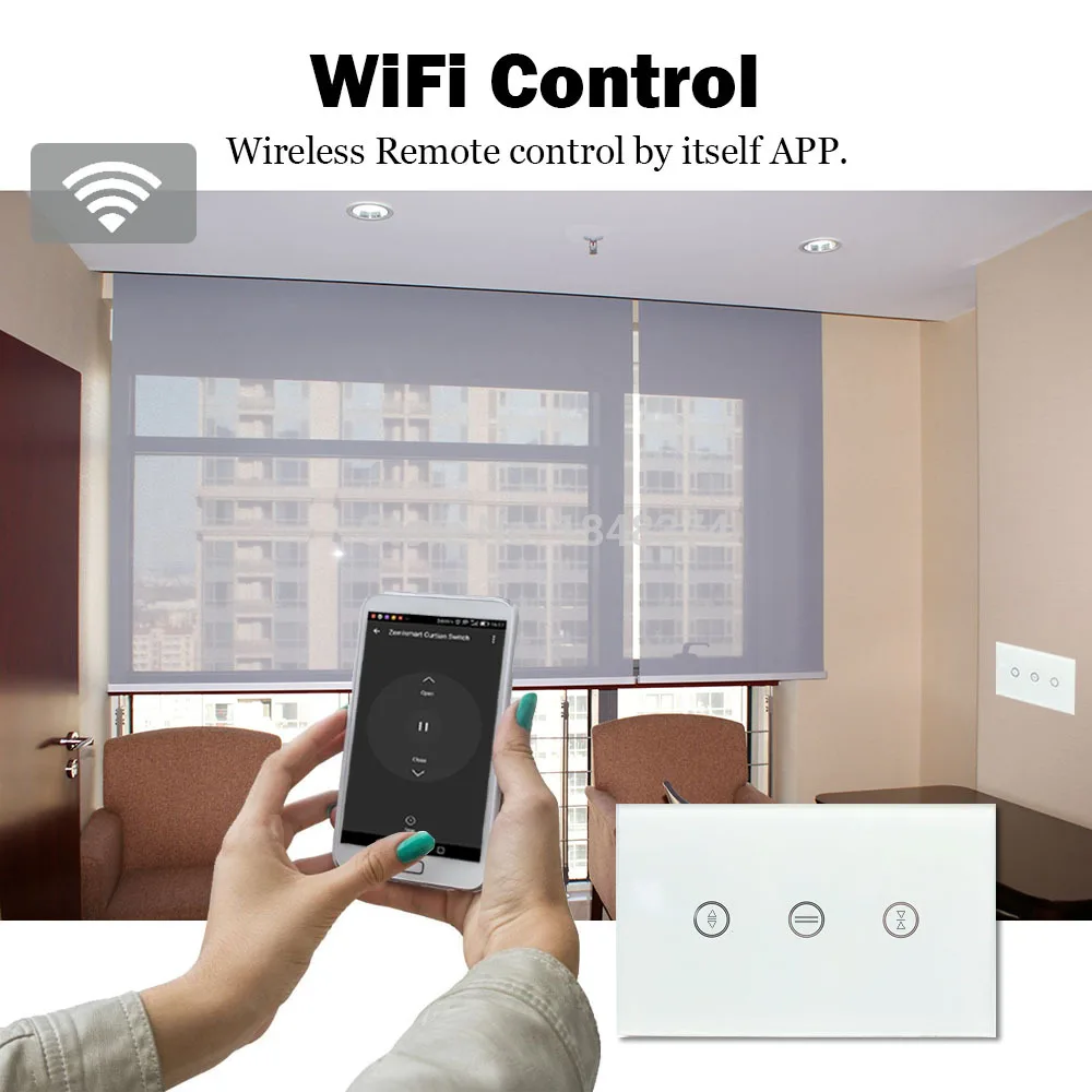 Переключатель для штор USWIFI Amazon Amazona управление через приложение стеклянная