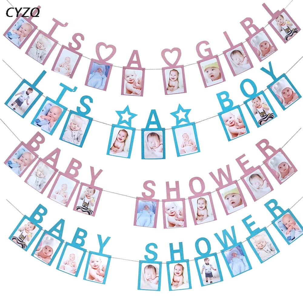 Babyshower 12 месяцы фоторамка баннер для первого дня рождения украшения ребенка