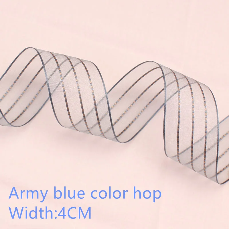Army blue color hop Новинка, ширина 1,5-4 см, длина 5 метров, Бант Шпилька для волос, аксессуары для рукоделия, подарочная упаковка, лента, двусторонняя пряжа для перемычки - Цвет: Army blue color hop
