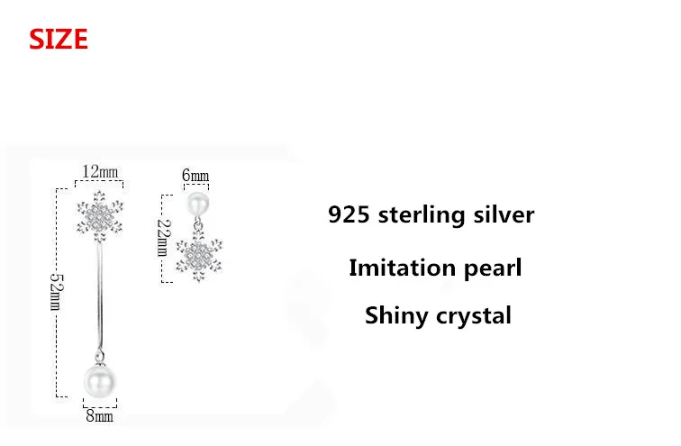 100% Стерлинговое Серебро 925 пробы модные жемчужные блестящие Кристальные