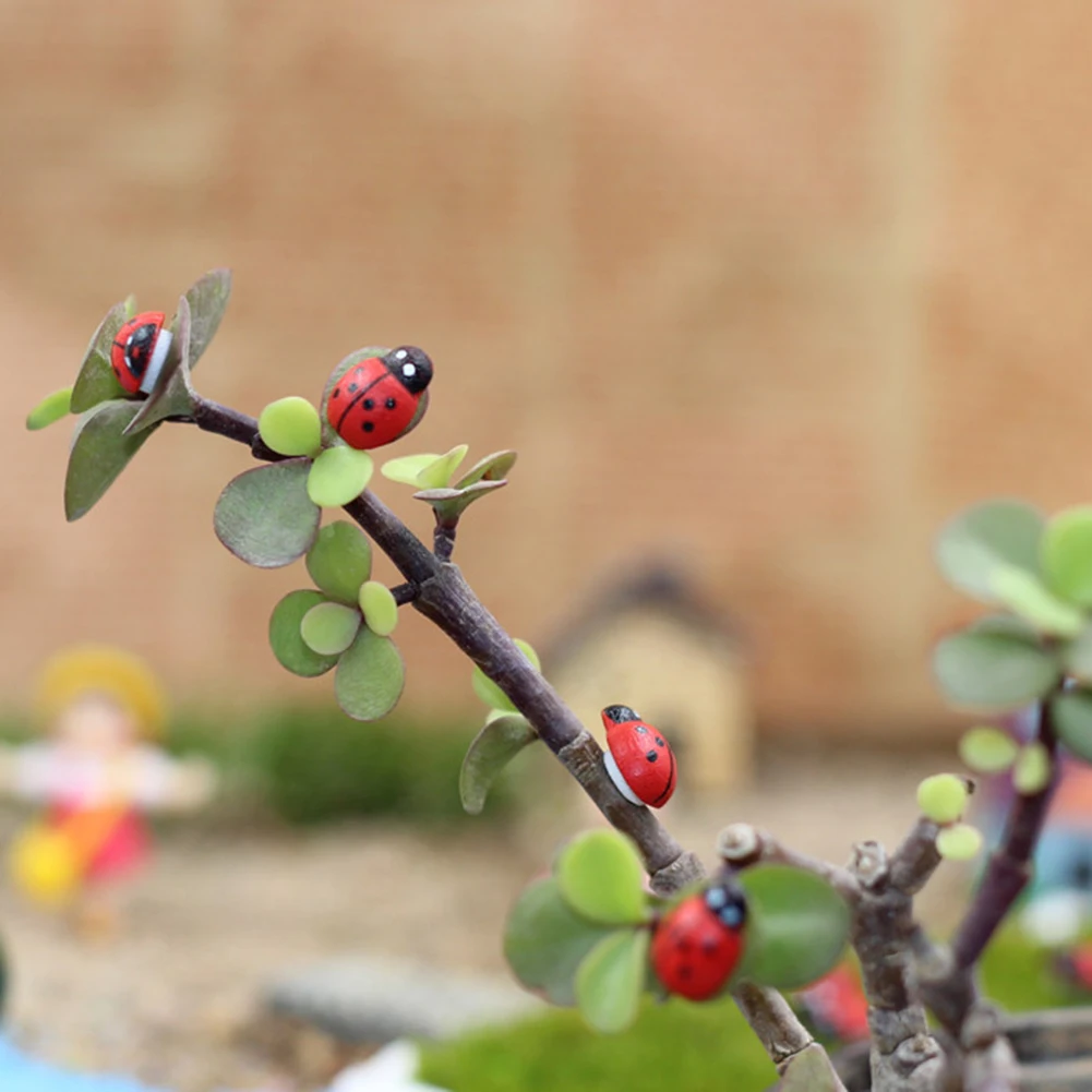 100 шт. мини самоклеящиеся божьих коровок самоклеящаяся деревянная поделка стикер