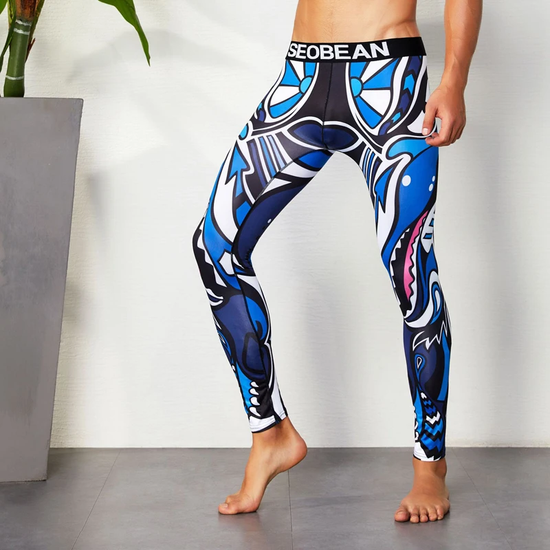 Seobean, брендовые сексуальные мужские кальсоны, кальсоны, термобелье, хлопок, модная мужская одежда для сна, для тренажерного зала, для фитнеса, дышащая зимняя одежда