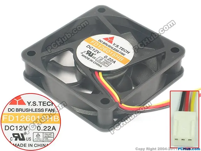 Y.S.TECH FD126015HB DC 48V 0.22A 3-проводной 60x60x15 мм вентилятор охлаждения сервера