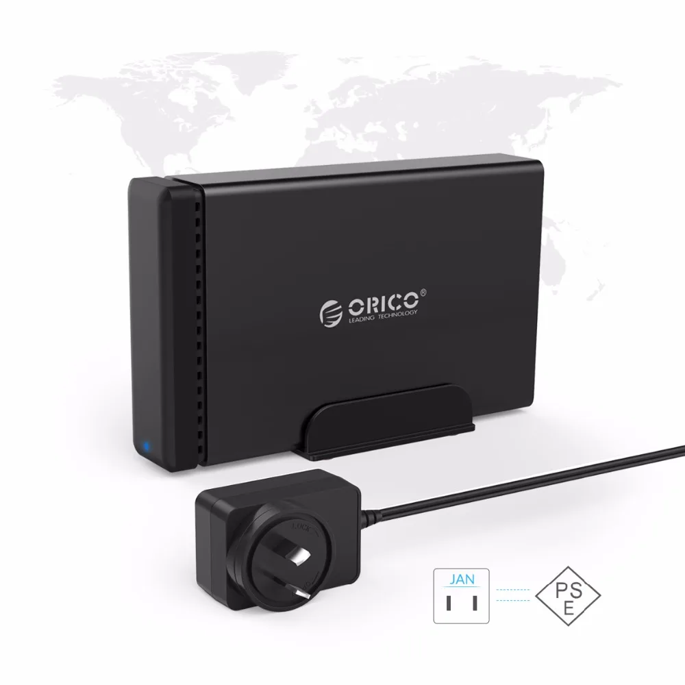 ORICO Алюминиевый жесткий диск type-C для SATA3.0, док-станция для жесткого диска 3,5 дюйма, чехол для жесткого диска с поддержкой UASP power MAX 10 ТБ, емкость для Seagate