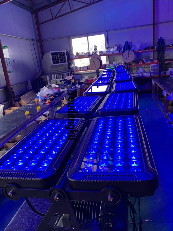 6 pcs 96*18W rgbwa+uv in 1 led wall washer outdoor light waterrpoopf pr city color ip65 dmx wallwasher |