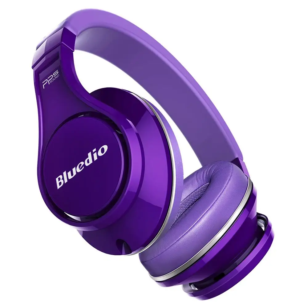 Bluedio U(UFO) высококачественные Bluetooth наушники запатентованные 8 драйверов/3D звук/алюминиевый сплав/HiFi накладные беспроводные наушники - Цвет: Фиолетовый