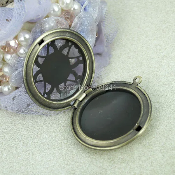 Фоторамка с круглым цветочным рисунком 32 мм филигранная подвеска сделай сам