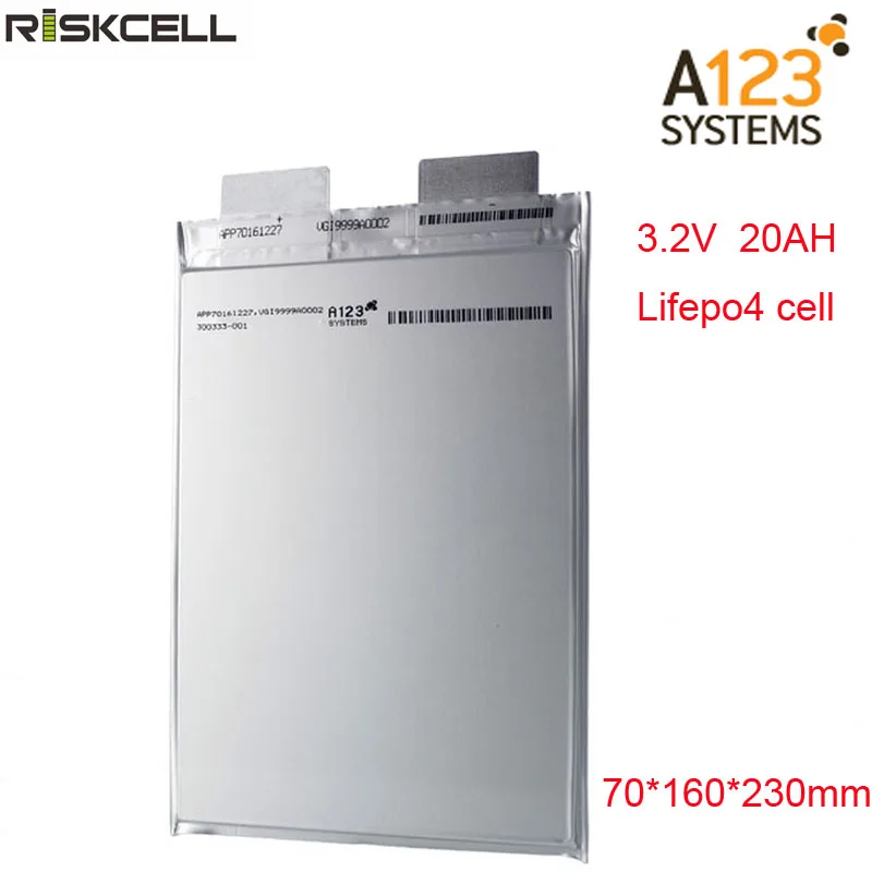 

50pcs/lot rechargeable battery 3.2v lifepo4 20ah prismatic pouch cell for electric vehicle
