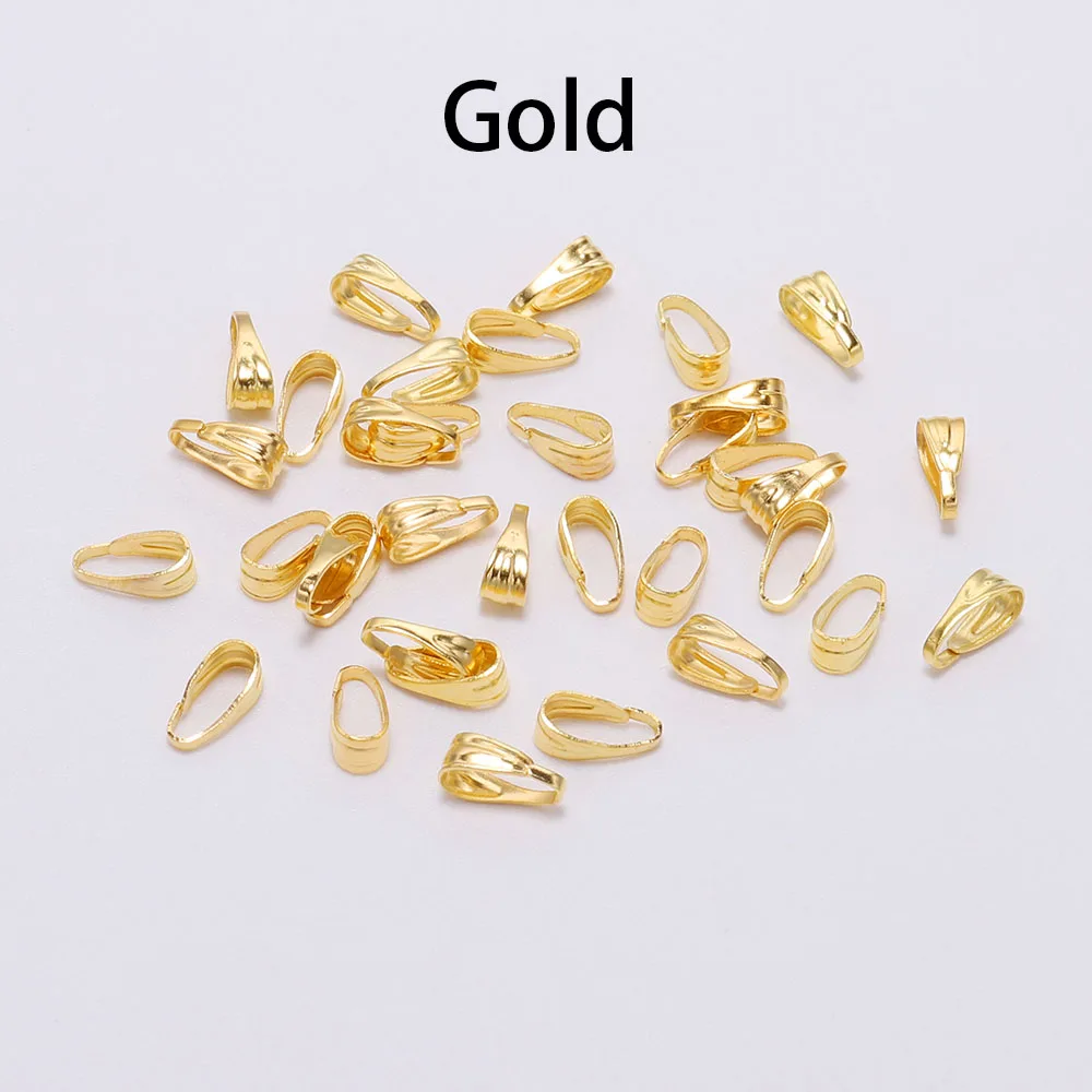 Gold 100 шт./лот 7 8 мм подвеска застежка Разъемы Серебро Золото Зажимы Разъемы для изготовление, поиск ювелирных изделий ожерелье аксессуары поставки - Цвет: Gold