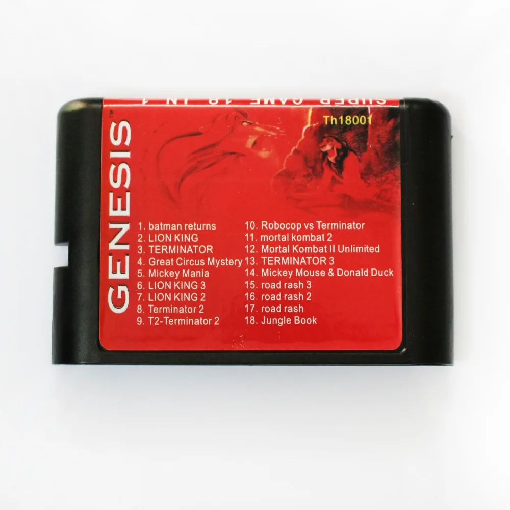 

Игровая карта SEGA GENESIS MegaDrive 16 бит, 18 в 1 th18001, горячая распродажа
