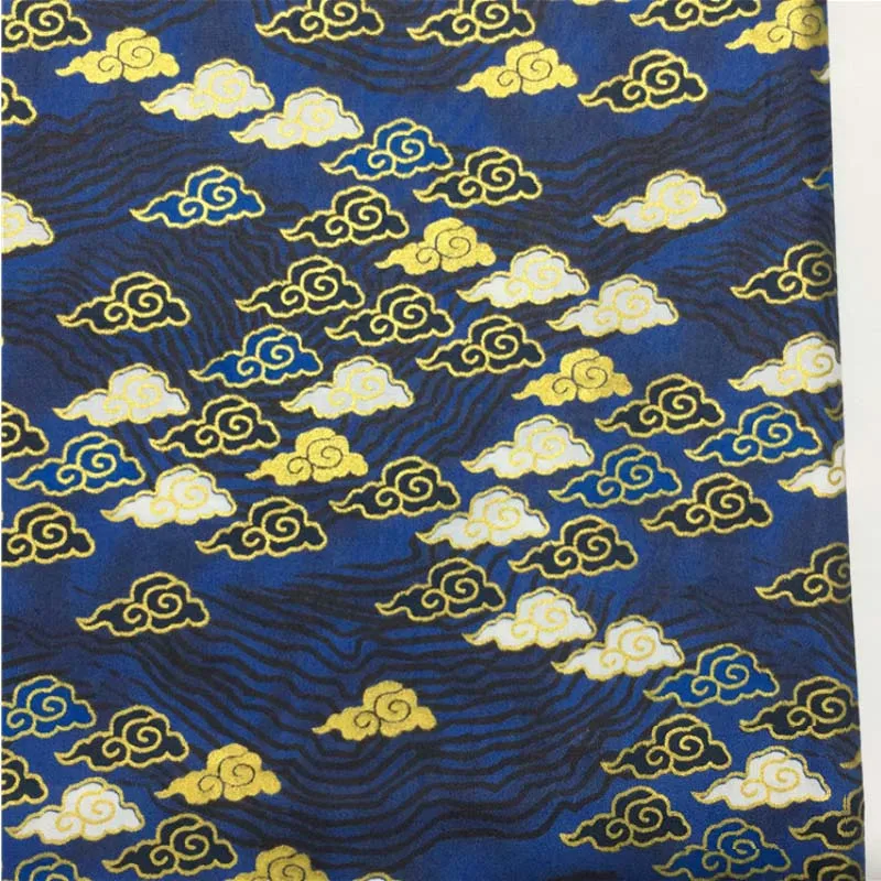 dark blue clouds Хлопок японский стиль бронзовая реактивная печать/окрашивание облаков Цветок сакуры ткань для Ручная работа для Сумки Ремесло стеганая одежда - Цвет: dark blue clouds