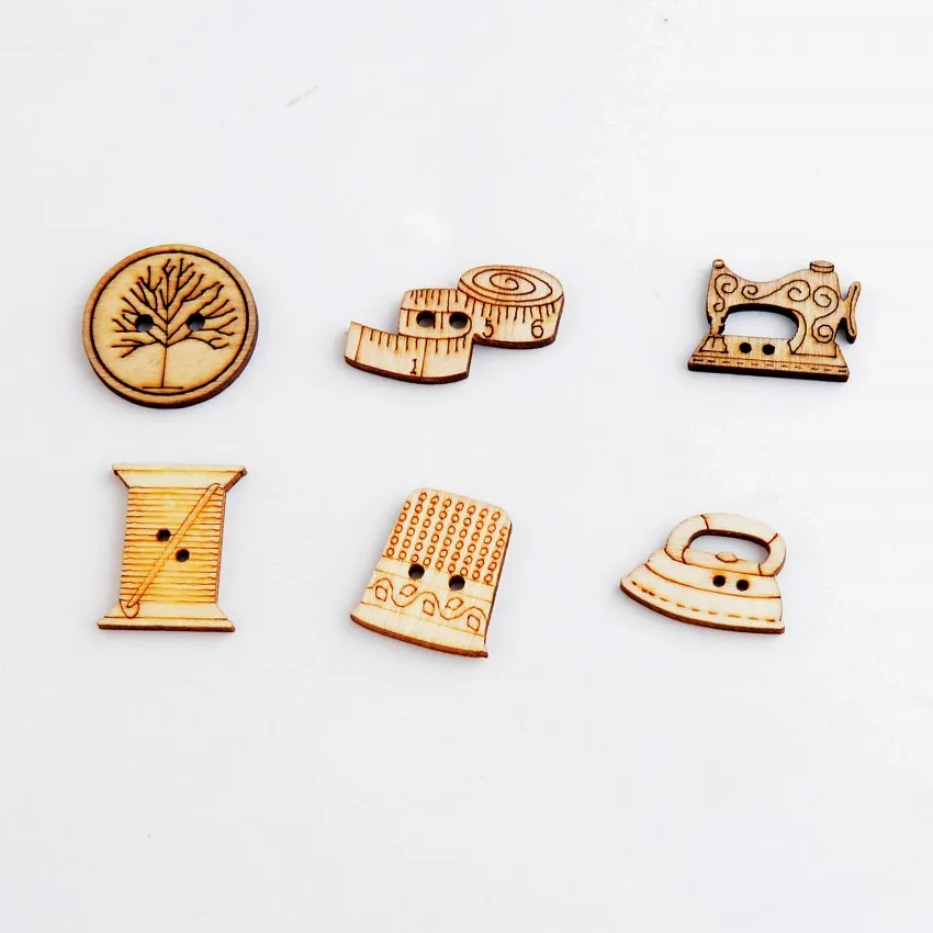 Бесплатная доставка-розничная продажа 50 шт Смешанные натуральные 2 отверстия